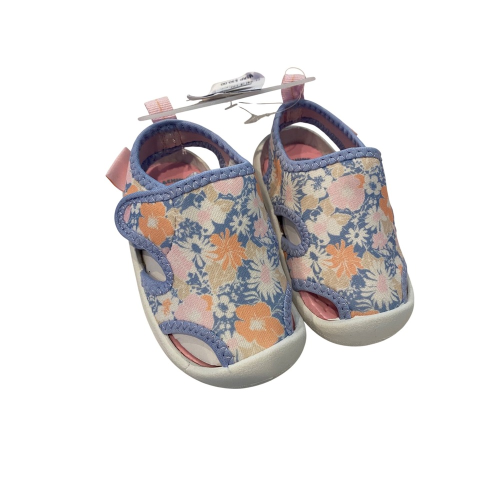 OshKosh B'gosh Baby Girls‎ Floral Swimmie-G Water Shoes Blue Orange Pink Size 4